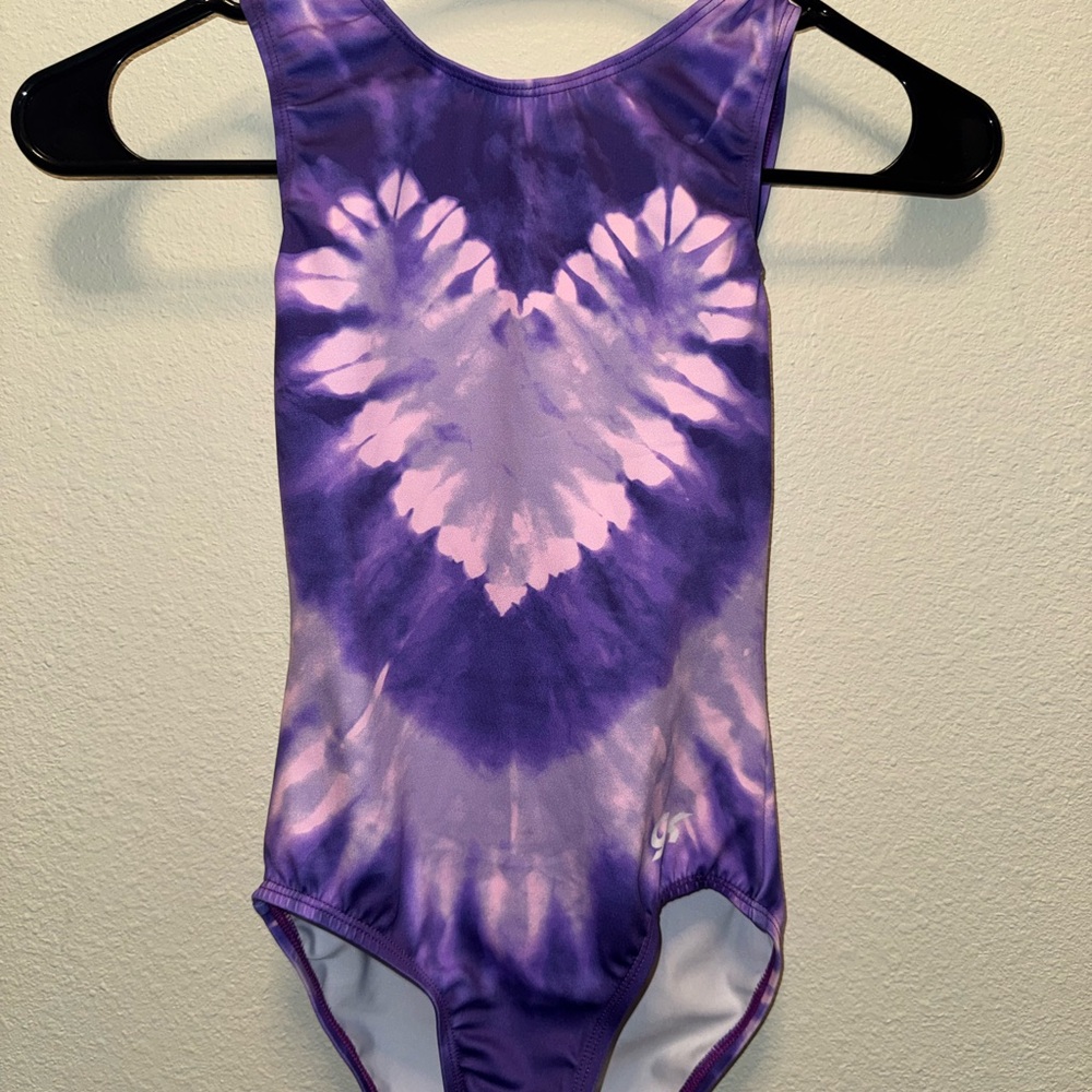 Purple Tie-Dye Heart Leotard